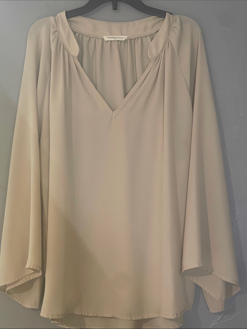 Newbury Kustom Soft Taupe V-Neck Blouse